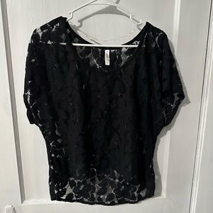 Black see through shirt